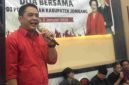 Ketua DPC PDI Perjuangan Kabupaten Jombang saat sambutan dalam tasyakuran dan doa bersama di Kantor DPC. (Istimewa) 
