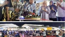 Photo atas: Bupati Warsubi bersama Sekdakab Jombang didampingi pejabat OPD terkait dan Ketua Serikat Pedagang Kaki Lima (Spekal) Kabupaten Jombang, Joko Fattah Rochim, menyalkan lilin sebagai tanda usia SWK satu tahun. Photo bawah: Bupati dihadapan masyarakat pengunjung dan pelaku makan dan minuman di SWK menyampaikan sambutan apreasi atas berlangsungnya satu tahun SWK, Sabtu (24/1/2026).