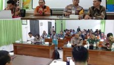 Panitia PORNIKES dari STIKES HUSADA, Mancar Peterongan, dari kiri: Roni Setiawan, Panpel Kabupaten Jombang, kedua dari kiri Ketua Panpel dari PORNIKES Jawa Timur, ketiga dari kiri Kapolsek Peterongan AKP Solihin dan kanan, Wakil Ketua Stikes Husada, Jombang serta photo bawah peserta rakor, Kamis (29/1/2026). 