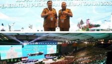 Bupati Jombang H Warsubi (kiri/photo atas) bersama Wakil Bupati Gus Salam serta Forkopimda menghadiri Rapat Koordinasi Nasional (Rakornas) Pemerintah Pusat dan Daerah Tahun 2026 di Sentul International Convention Center (SICC), Senin (2/2/2026).