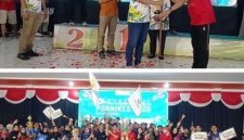 Photo atas: Ketua Asosiasi Institut Perguruan Tinggi Tenaga Kesehatan (AIPTINAKES) Provinsi Jawa Timur, Aries Wahyuningsih bersama Dra. Hj. Soelijah Hadi, M.Kes., MM, Ketua STIKes Husada Jombang (Yayasan Prima Wiyata Husada), Ketua PORNIKES Jatim, Ketut menyerahkan bendera Pataka PORNIKES kepada Pimpinan Universitas Noor Huda Mustofa,  Bangkalan, Madura. Photo bawah, semangat kontingen calon tuan rumah tahun 2027, Minggu (8/2/2026). 