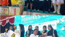 Photo atas: Ketua Panitia PORNIKES Kabupaten Jombang Roni Setiawan dari STIKes Husada Jombang menyerahkan medali dan predikat juara atlet Badminton ganda putra. Photo bawah: HM Tamim, Ketua Cabor Tenis Meja Kabupaten Jombang menyerahkan medali kepada Juara Ganda Putri tim Atlet Cabor Tenis Meja, dalam rangkaian penutupan, Minggu (8/2/2026).