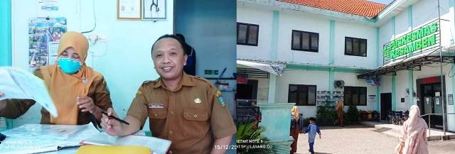 Eny Purwanti (kiri), Penanggungjawab Program TBC dan Selamet Puji Ismawanto (kanan), Penanggungjawab Program HIV/AIDS Puskesmas Kesamben saat memberikan penjelasan, di tempat kerjanya, Senin (15/12/2025). Photo: edy danu puspito