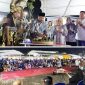Photo atas: Bupati Warsubi bersama Sekdakab Jombang didampingi pejabat OPD terkait dan Ketua Serikat Pedagang Kaki Lima (Spekal) Kabupaten Jombang, Joko Fattah Rochim, menyalkan lilin sebagai tanda usia SWK satu tahun. Photo bawah: Bupati dihadapan masyarakat pengunjung dan pelaku makan dan minuman di SWK menyampaikan sambutan apreasi atas berlangsungnya satu tahun SWK, Sabtu (24/1/2026).