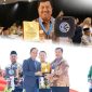Photo atas: Bupati Jombang menunjukkan piagam penghargaan, photo bawah: Penghargaan bergengsi ini diterima langsung oleh Bupati Jombang, Warsubi, S.H, M.Si (kanan) dari Dr. Hanif Faisol Nurofin, S. Hut., M.P, (kedua dari kiri) Menteri Lingkungan Hidup/Kepala Badan Pengendalian Lingkungan Hidup (BPLH). Photo: Istimewa Dinas Kominfo Jombang.