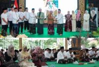 Hadiri jajaran Forkopimda, tokoh agama diantaranya KH. Cholil Dahlan Pengasuh Ponpes Darul Ulum Rejoso Peterongan yang juga Dewan Pertimbangan MUI Jombang yang memimpin Istighosah dan KH. Nur Hadi (Mbah Bolong) Pengasuh Pondok Pesantren Falahul Muhibbin di Watugaluh, Diwek, yang hadir menyampaikan tausiyah dan do’a. Hadir pula Sekdakab Jombang Agus Purnomo S.H., M.Si juga para Kepala Organisasi Perangkat Daerah (OPD) lingkup Pemkab Jombang, Ketua Tim Penggerak PKK Kabuaten Jombang, Yuliati Nugrahani Warsubi, Ketua 1 TP PKK Kabupaten Jombang Ning Ema Erfina, Ketua DWP Kabupaten Jombang Lilik Agus Purnomo. Photo: istimewa humas Dinas Kominfo/edit