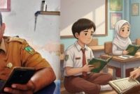 Photo kiri (dokumentasi/istimewa): Kepala Bidang Pembinaan SMP Disdikbud Kabupaten Jombang, Eko Sisprihantono, S.Pd. Photo kanan: ilustrasi (guru pembimbing muatan lokal keagamaan sedang mengajar pembelajaran. 