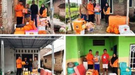 Photo atas: Bantuan pada keluarga yang mengalami kerusakan rumah akibat angin kencang,  di Ds. Jombok (Pak Sunardi) dan Ds. Blimbing (Pak Yadi) kecamatan Kesamben. Photo bawah: di Kecamatan Ploso, bantuan untuk menunjang kebutuhan harian pasca-terjangnya puting beliung. Tepatnya di Ds. Tanggungkramat, (Pak Suwito) dan di Ds. Rejoagung, (Pak Agus), Rabu (1/4/2026). Photo: Istimewa/BPBD Jombang