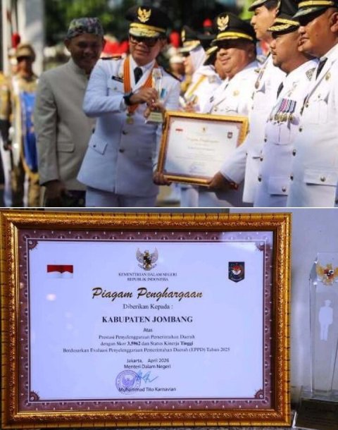 Raihan prestasi ini tertuang dalam Surat Keputusan Menteri Dalam Negeri Nomor 100.2.7-739 Tahun 2026 tentang Hasil Evaluasi Penyelenggaraan Pemerintahan Daerah secara Nasional Tahun 2025. 