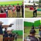 Rangkaian kegiatan peresmian lapangan tembak Korem 082/CPYJ dan Perbakin Jombang, photo kiri atas, pose gaya menembak usai penandatangan pasasti, photo kanan atas: menuju arena tembak uji coba menembak dengan sasaran plat, photo kiri bawah: para pimpinan membidik target plat baja, photo kanan bawah: Dan Dim 0814, Bupati Abah Warsubi dan Kapoles mengikuti lomba menembak estafet. Photo: https://layang.co. 