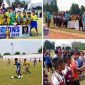 Photo searah jarum jam: Kiri atas: Tim Putra SSB Pesawat FC Juara I KU-12, Kanan atas: Pengalungan medali dan jabatan tangan kepada pejabat, kiri bawah: Permainan sepak bola final kostum kuning biru (Pesawat FC) vs biru-biru Tim Mojoduwur, kanan bawah: Ketua Askab PSSI Jombang memberi uang kepada pemain usia dini. Photo: https://layang.co