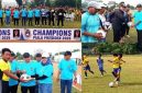 Photo: Rangkaian photo upacara pembukaan Piala Presiden I tahun 2026 diikuti 10 Tim KU-10 tahun, 14 KU-12 tahun. Tampak Kepala Dsiporapar menyerahkan bola sepak kepada wasita dan Ketua KONI menyerahkan bola sepak kepada pelatih peserta kejuaraan, Sabtu (20/06/2026). 