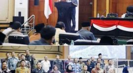 Bupati bersama Wakil Bupati dan DPRD Jombang membahas P-APBD 2026 pada paripurna, Kamis (13/8/2026) tampak Kepala OPD mengikuti jalannya kegiatan dilantai dua gedung DPRD Jombang.  