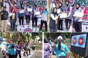 Photo atas: Kepala Dinas Kepemudaaan Olahraga dan Paiwisata Kabupaten Jombang Nur Evva Maylia menyerahkan medali dan piagam prestasi, photo bawah, atlet putri sedang melakukan lomba membidik target panahan, Minggu (27/9/2026) di Kebun Ratu Tirta Wisata, Peterongan Jombang. photo: https:layang.co