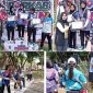 Photo atas: Kepala Dinas Kepemudaaan Olahraga dan Paiwisata Kabupaten Jombang Nur Evva Maylia menyerahkan medali dan piagam prestasi, photo bawah, atlet putri sedang melakukan lomba membidik target panahan, Minggu (27/9/2026) di Kebun Ratu Tirta Wisata, Peterongan Jombang. photo: https:layang.co