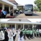 Prosesi pelepasan pemberangkatan kontingen diiringi ucapan Basmalah dan mengibarkan bendera start oleh Wakil Bupati Jombang Salmanudin, Jum’at (25/9/2026).