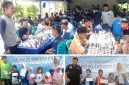 Photo atas: Ketua Umum KONI Jombang, Sumarsono (kiri) menyaksikan jalannya pertandingan Porkab Catur, Mustawan Yusuf mengawasi atlet yang tanding. Photo bawah: Ketua Umum PERCASI Jombang M Khamim (kiri) usai menyerahkan hadiah kepada atlet SD bawah, dan photo kanan Sugeng Wiyoto Pengurus Percasi setelah menyerahkan hadiah kepada Juara SD atas, didampingi Hera Novitasari (kanan) Pengurus Percasi Jombang, Minggu (13/9/2026).