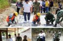 Tampak Bupati Jombang H Warsubi bersama Komandan Kodim 0814/Jombang Letkol Kav. Dicky Prasojo, S.H., M.Han meninjau pembangunan jalan dan rumah warga usai dilakukan bedah rumah dengan anggaran APBD Pemkab Jombang, Kamis (8/10/2026). Photo: istimewa