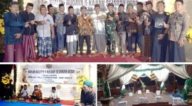 Perangkat desa dan tokoh masyarakat Desa Podoroto, Jum’at (15/10/2026) photo bersama Dian Sukarno (batik/tengah) dan Gus Dyan (putih/tengah) dalam rangkaian Dialog Budaya dan Kajian Sejarah Desa, dan photo makam Sayyid Syarif Maulana Kahfi Sulaiman Al Maghribi yang oleh masyarakat setempat menyebutnya makam Mbak Sentono. Photo https://layang.co